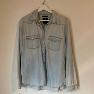 American Eagle Denim Button-Up